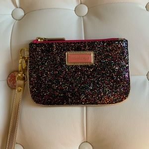Lilly Pulitzer Black Multi Glitter Wristlet